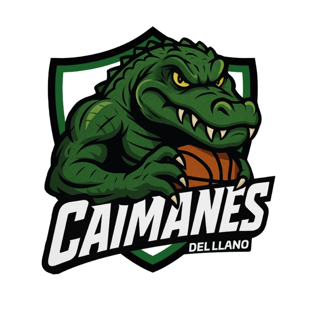 Logo de Caimanes del Llano con un caimán sosteniendo balón de baloncesto