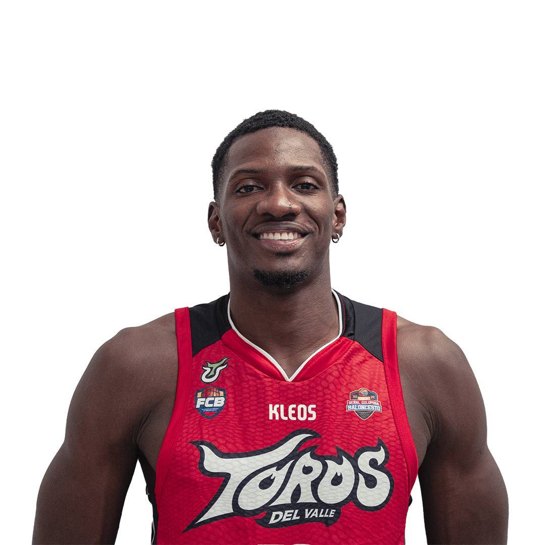 Hayner Montaño, ala-pívot #59 de Toros del Valle, con uniforme rojo KLEOS temporada 2026-I